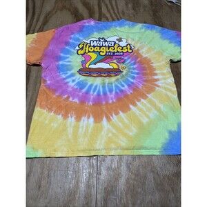 Wawa Hoagiefest VTG 2008 Tie Dye T-Shirt Large Cotton Crewneck Short Sleeve @G1